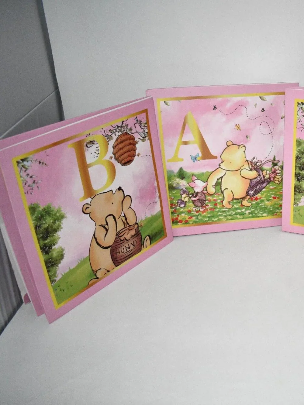 Classic Winnie Baby Shower Boxes, BABY Balloon Display Blocks, Pink, NWT Conditi